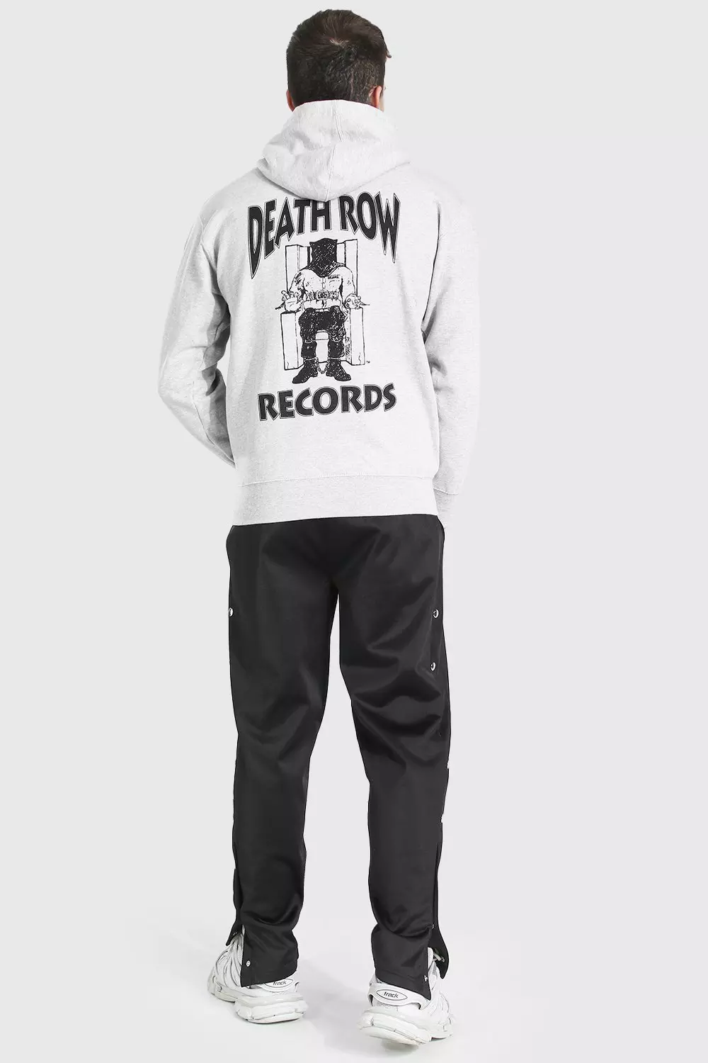 Death Row Records Back Print Hoodie boohooMAN